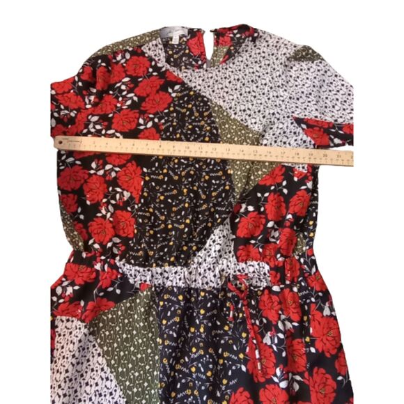 Libby Edelman Woman's Size Large Boho Floral Patchwork Dress - Picture 3 of 6